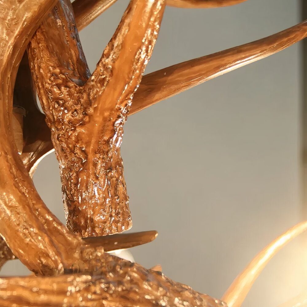 Lustre baroque suspension en forme de bois de cerf