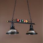 Lustre billard industriel au design rétro à deux têtes