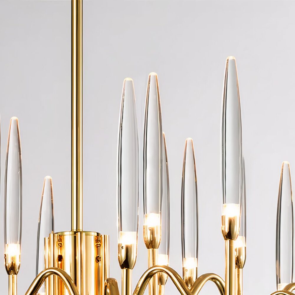 Lustre bohème en cristal nordique effet bougie - vue de face