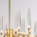 Lustre bohème en cristal nordique effet bougie - vue de face