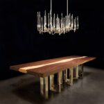 Lustre bohème en cristal nordique effet bougie - vue de côté