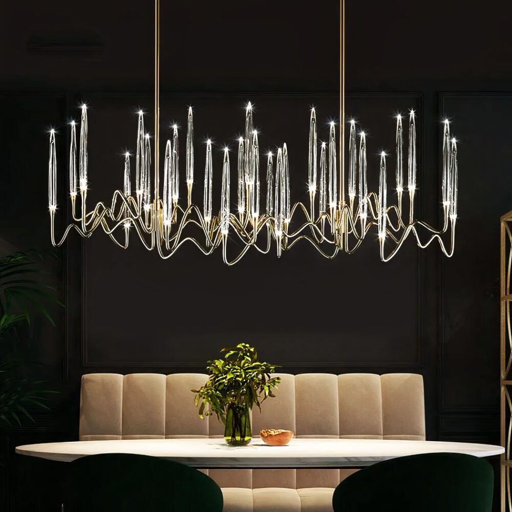 Lustre bohème en cristal nordique effet bougie