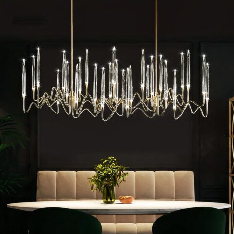 Lustre bohème en cristal nordique effet bougie