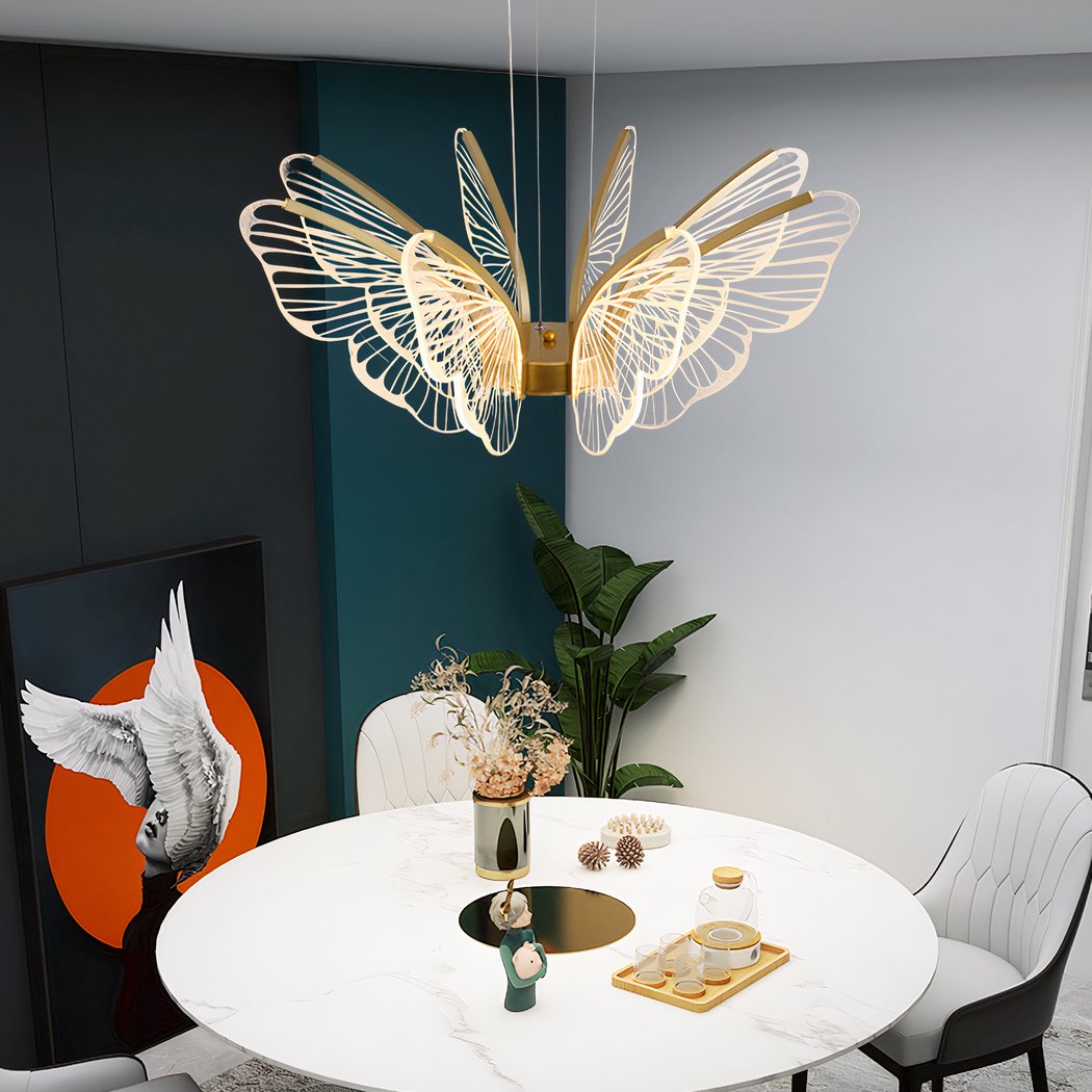 Lustre chambre au design de papillon en métal lustre chambre au design de papillon en metal 2