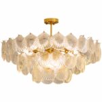 Lustre coquillage design moderne de coquille transparente - vue de face
