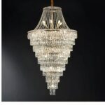 Lustre design en cristal grand format à étage