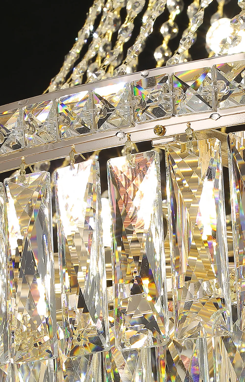 Lustre design en cristal grand format à étage • Luminaires Tendance