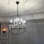 Lustre design noir en cristal vintage - vue d'ensemble