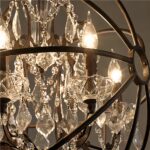 Lustre design noir en cristal vintage - vue de côté