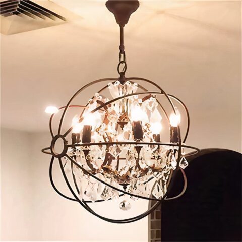 Lustre design noir en cristal vintage