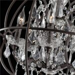 Lustre design noir en cristal vintage - vue de face