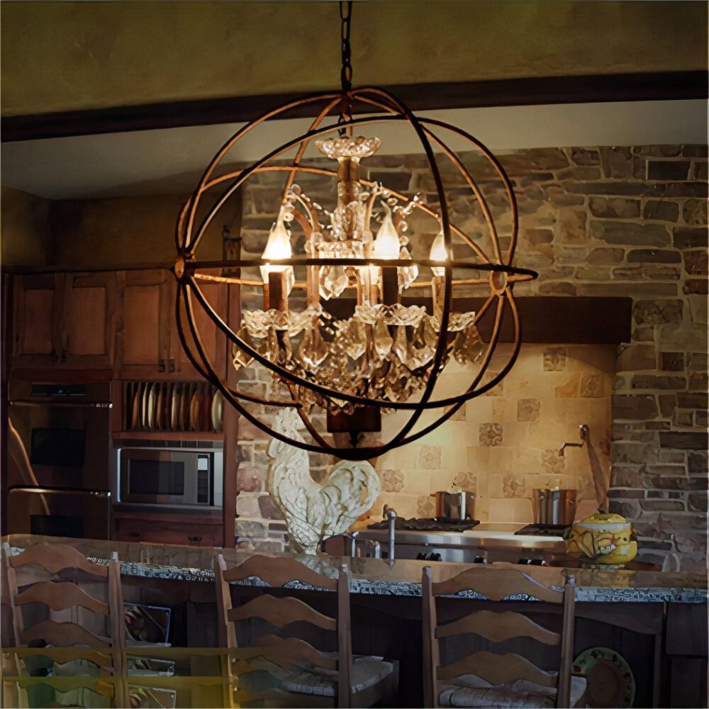 Lustre design noir en cristal vintage