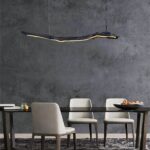 Lustre style bois flotté noir à bande LED - détail