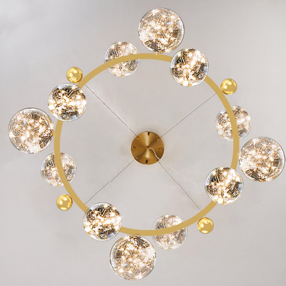 Lustre globe composé de boules de verre - vue d'ensemble