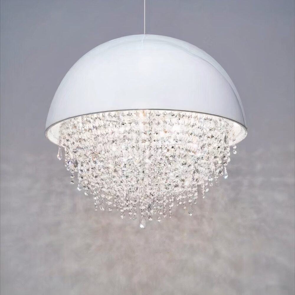 Lustre globe LED suspendu flamboyant - vue d'ensemble
