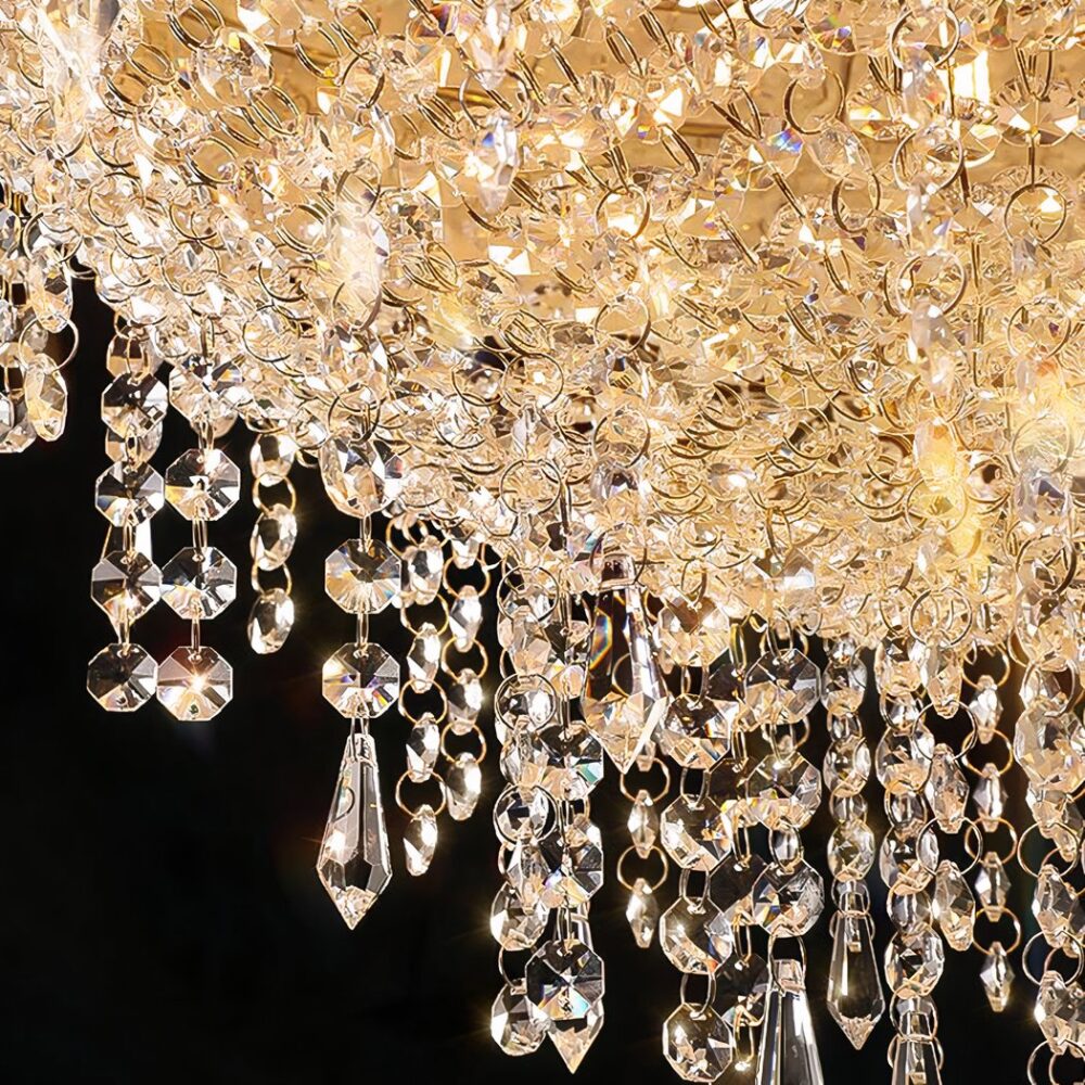 Lustre globe LED suspendu flamboyant - vue de face