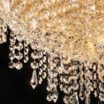Lustre globe LED suspendu flamboyant - vue de face