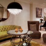 Lustre globe LED suspendu flamboyant - détail