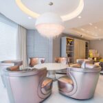 Lustre globe LED suspendu flamboyant - zoom matière
