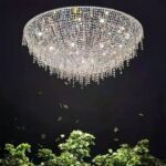 Lustre globe LED suspendu flamboyant - ambiance éteinte