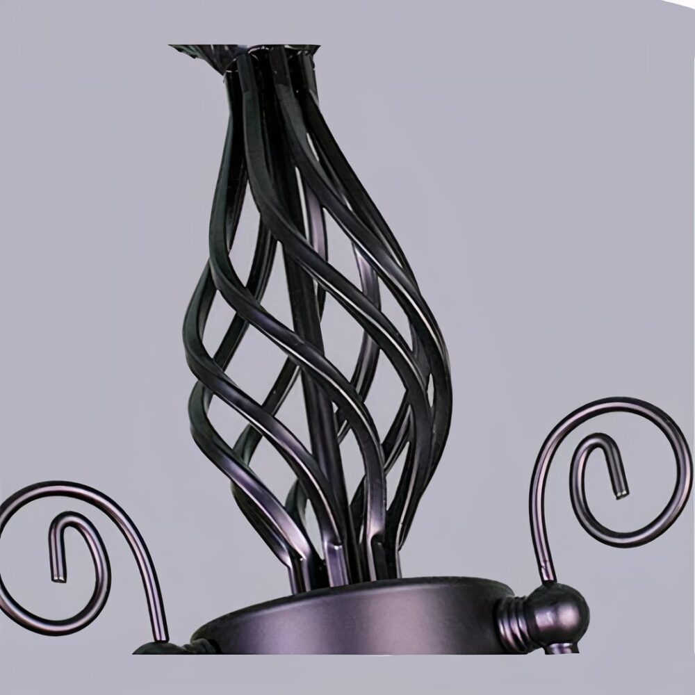 Lustre industriel en fer forgé style chandelier