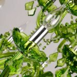 Lustre majestueux vert style plafonnier vintage