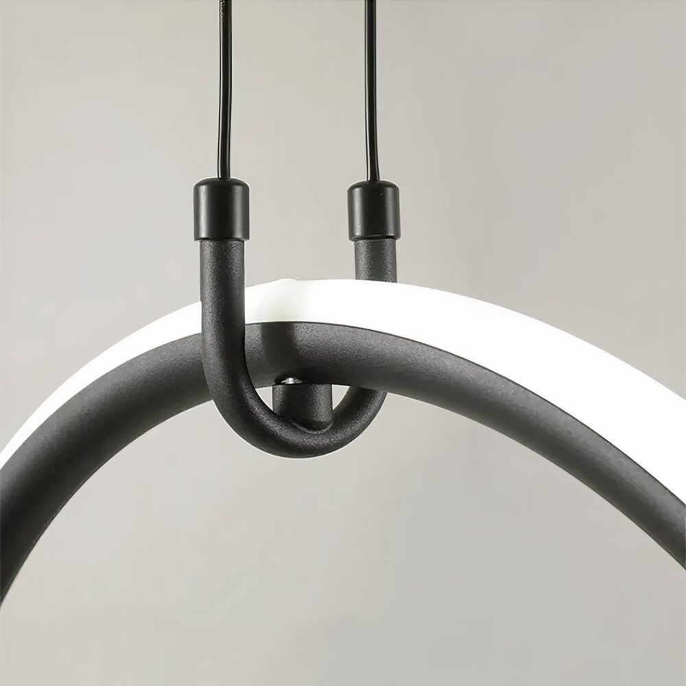 Lustre moderne motif géométrique LED - vue de face