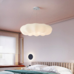 Lustre nuage blanc suspendu pour chambre - vue de face