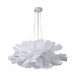 Suspension fleur blanche moderne en acrylique - vue de côté