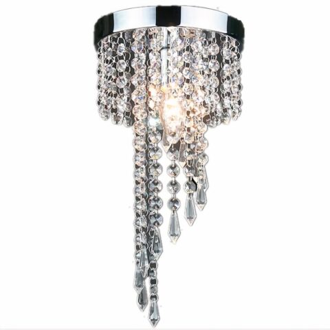 Lustre pour salon élégant, composé de plein de pierre imitation cristal transparente