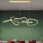 Lustre salle à manger moderne avec anneaux lumineux - vue de face
