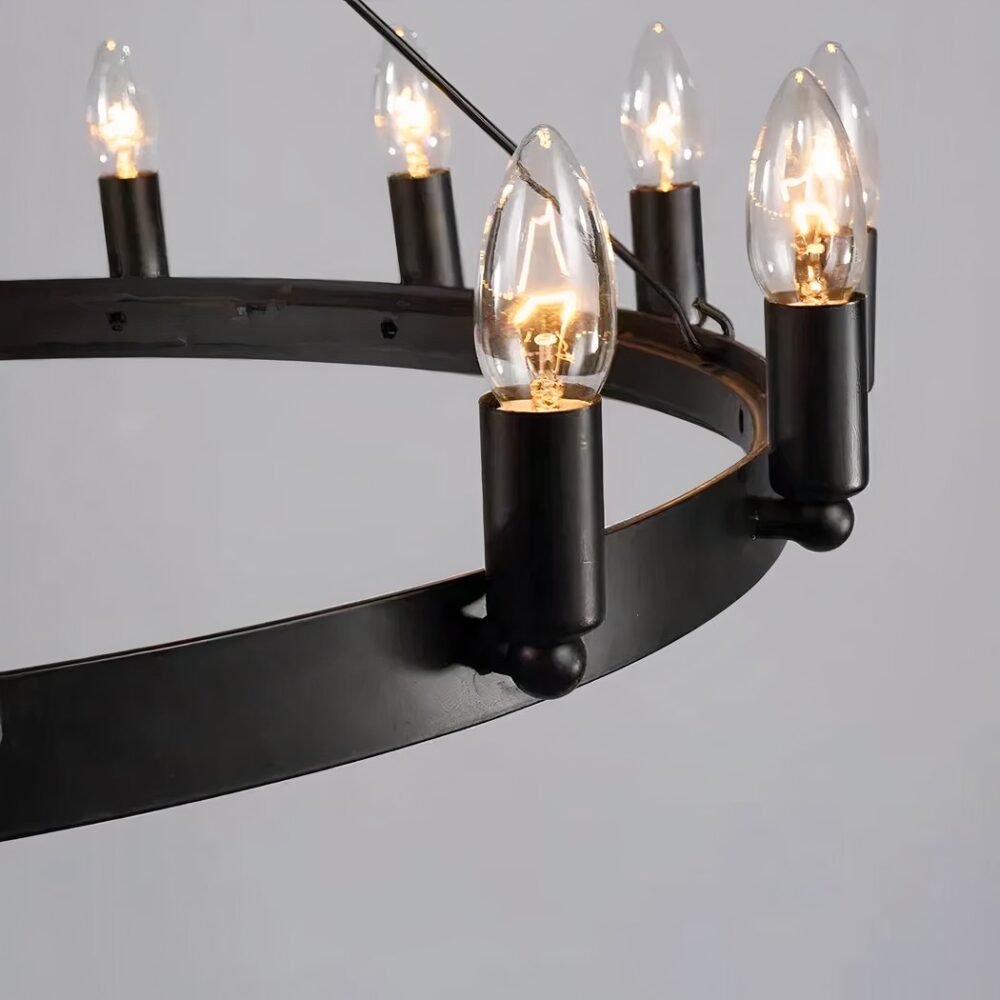 Lustre vintage façon grand plafonnier noir