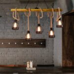 Suspension corde avec lanternes de style vintage
