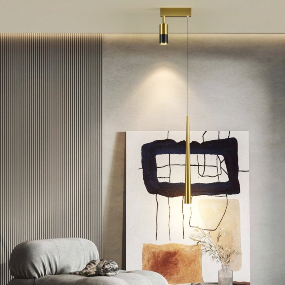 Suspension de salon moderne luxueuse noir ou or