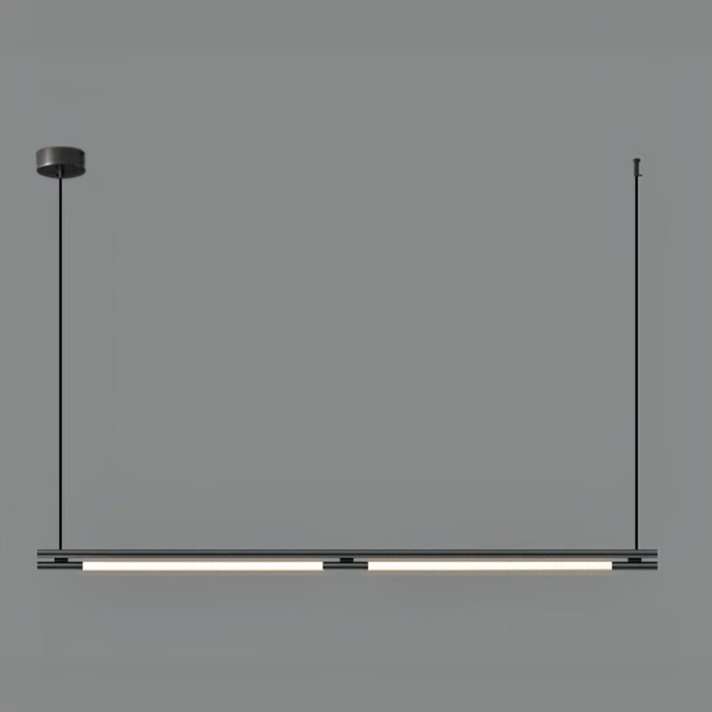 Suspension design à LED style loft en métal noir simple - vue de face