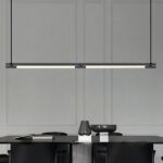 Suspension design à LED style loft en métal noir simple - vue d'ensemble