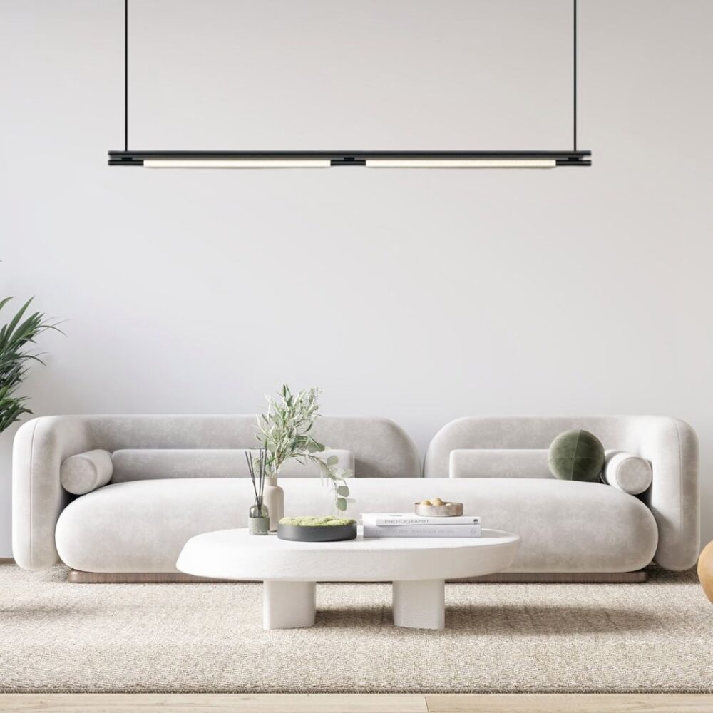 Suspension design à LED style loft en métal noir simple