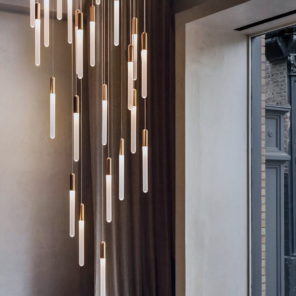 Suspension dorée au design nordique avec multi-têtes — vue principale