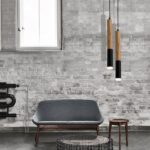 Suspension en bois LED en forme de tube