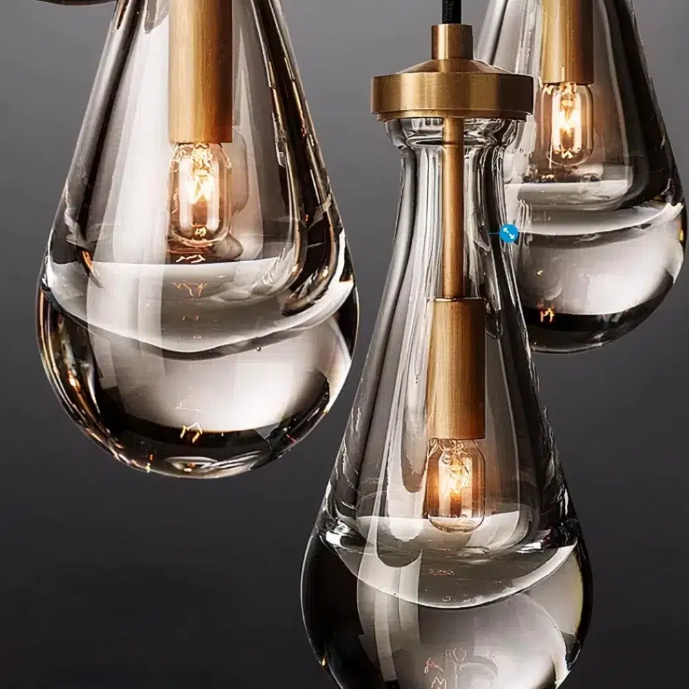 Suspension goutte d'eau en cristal luxueuse