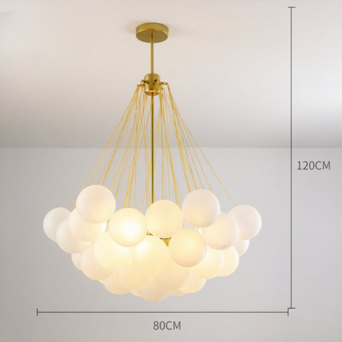 Suspension grappe en verre élégante
