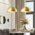 Suspension laiton LED dorée de style vintage — vue principale