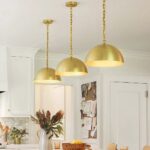 Suspension laiton LED dorée de style vintage — détail
