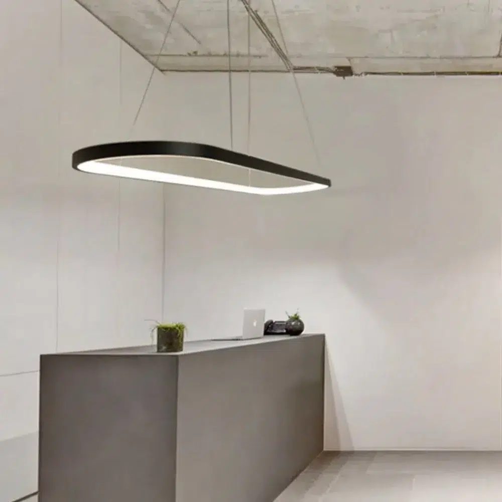Suspension LED contemporaine ovale - vue de face