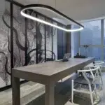 Suspension LED contemporaine ovale - vue de côté