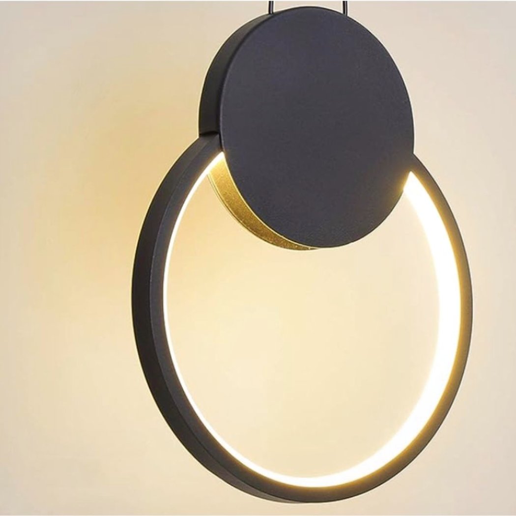 Suspension LED design minimaliste anneau noir suspension led design minimaliste anneau noir 2