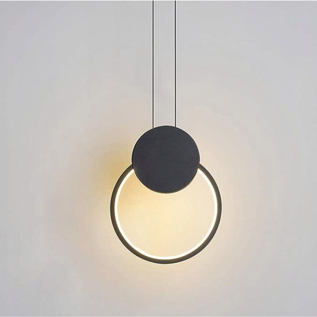 Suspension LED design minimaliste anneau noir suspension led design minimaliste anneau noir 3