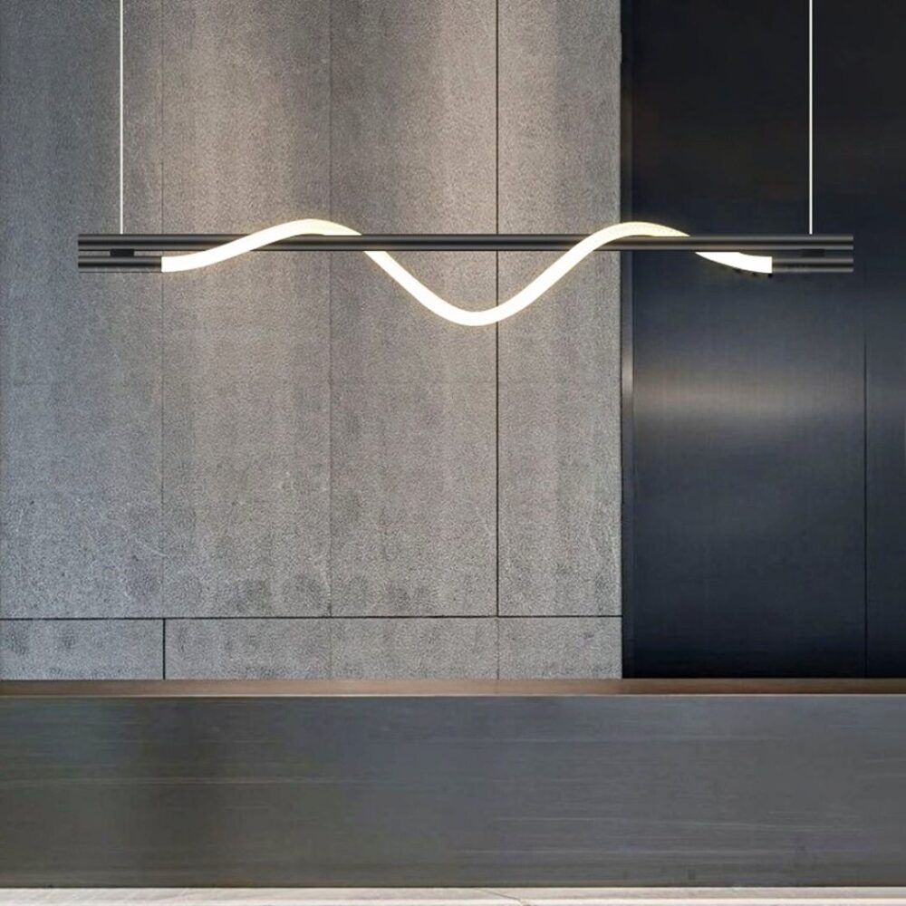 Suspension loft LED en acier noir - vue d'ensemble