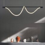 Suspension loft LED en acier noir - vue de face