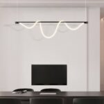 Suspension loft LED en acier noir